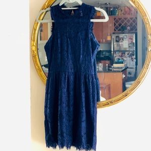 Navy Blue Lace Dress Size Small